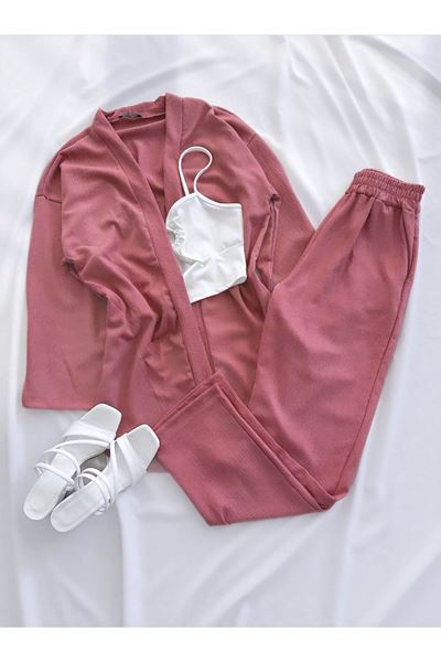 Pembe Kimono Pantolon Takım