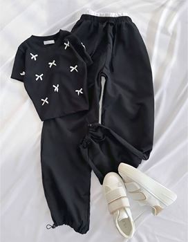 Siyah Fiyonk Detay Crop 