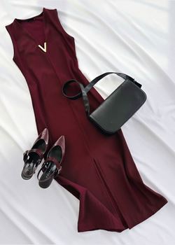 Bordo V Detay  Ottoman Elbise