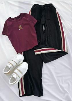 Siyah Şeritli Kaşkorse Pantolon