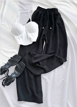 Siyah Ayrobin Pantolon