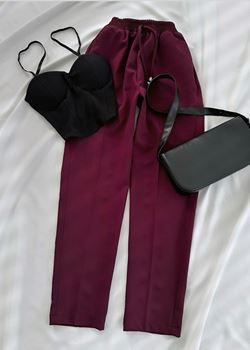 Bordo Havuç Pantolon