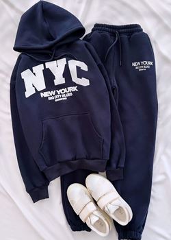 Lacivert Nyc 3 İplik Eşofman Takımı