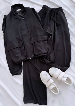 Siyah Cep Detay Oys Ceket Takım