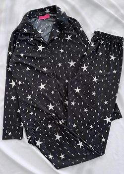 Siyah Yıldız Desen Pijama Takımı