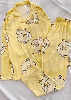Sarı Civciv Desen Pijama Takımı