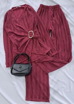 Bordo Dokulu Toka Detay Takım