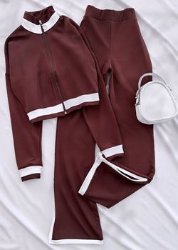 Kahverengi Oysh Şerit Takım