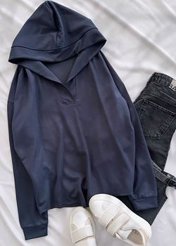 Antrasit Kapüşonlu Oysh Cepli Sweat