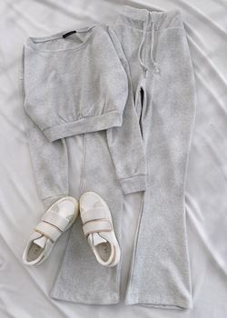 Gri Selanik İspanyol Paça Takım