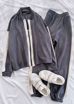 Gri Oysh Şerit Eşofman Takımı