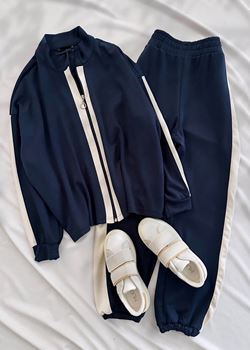 Lacivert Oysh Şerit Eşofman Takımı