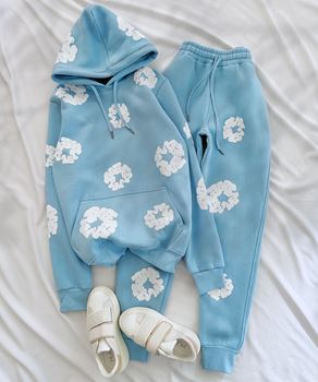 Mavi Papatya Baskı Eşofman Takımı