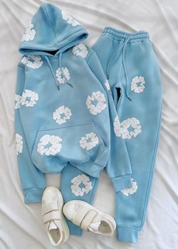 Mavi Papatya Baskı Eşofman Takımı