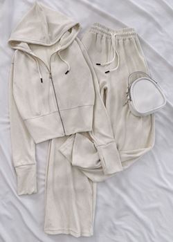 Bej Taşlı Eşofman Takımı