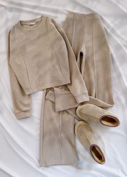 Bej Ters Dikiş Takım