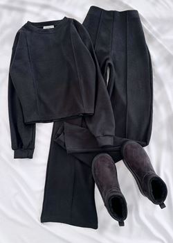 Siyah Ters Dikiş Takım