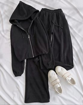 Siyah Polar Bel Stoperli Takım