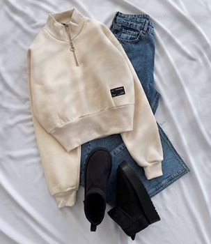 Bej Fashion Arma Detay Sweat