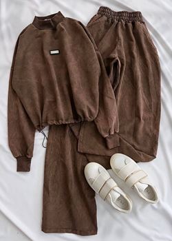 Kahverengi Yıkama Detay Takım