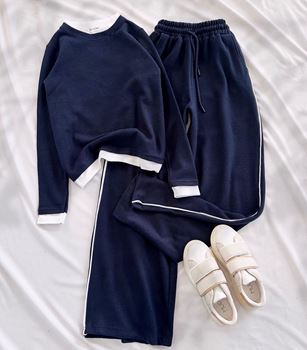 Lacivert Tişört Birleşik Model Eşofman Takımı