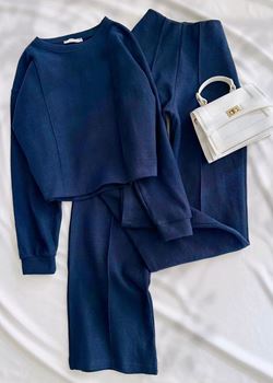 Lacivert Ters Dikiş Takım