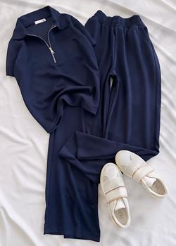 Lacivert Fermuar Detay Oysh Takım