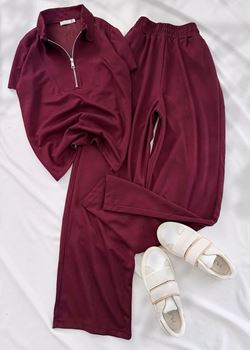 Bordo Fermuar Detay Oysh Takım