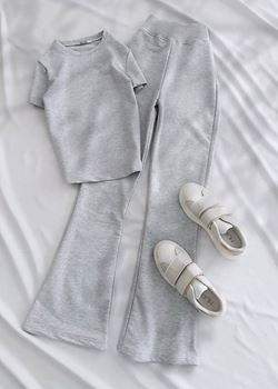 Gri İspanyol Paça Basic Takım