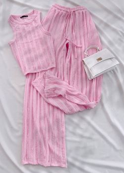 Pembe Halter Yaka Takım