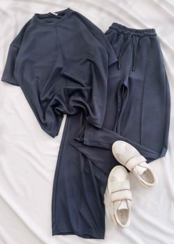 Antrasit Çimalı Bisiklet Yaka Modal Takım