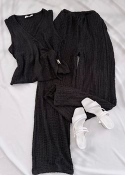 Siyah Toka Detay Bubble Takım