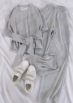 Gri Ön Bağlama Detay Modal Takım