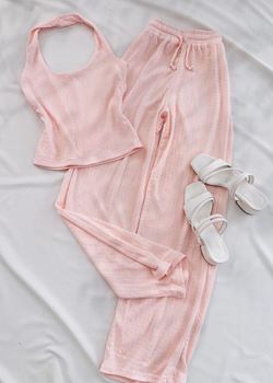 Pembe Boyun Geçme Detay Takım