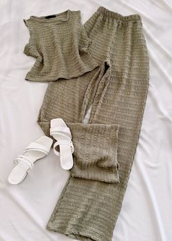 Yeşil Atlet Crop Pantolon Takım