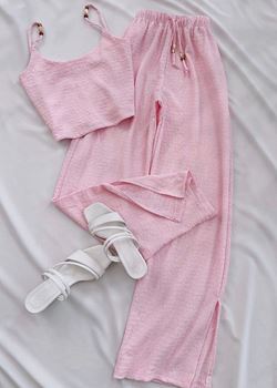 Pembe Askı Boncuk Detay Takım