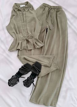 Yeşil Pinterest Keten Takım