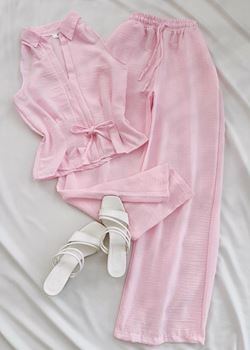 Pembe Pinterest Keten Takım