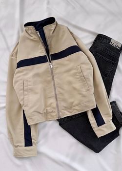Bej Crop Ceket 
