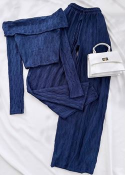 Lacivert Madonna Yaka Takım