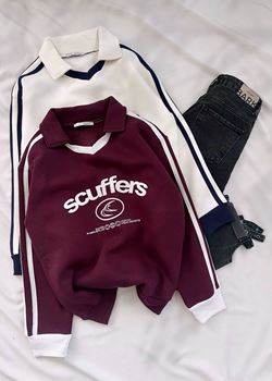 Bordo Scuff Polo Yaka Sweat