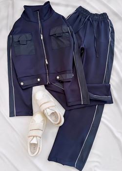 Lacivert Scuba Kumaş Takım