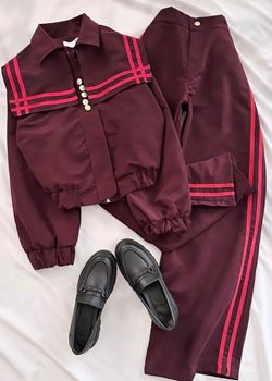 Bordo Astarlı Ceket Pantolon Takım