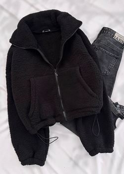 Siyah Peluş Ceket