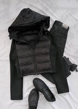 Siyah Şişme Crop Mont